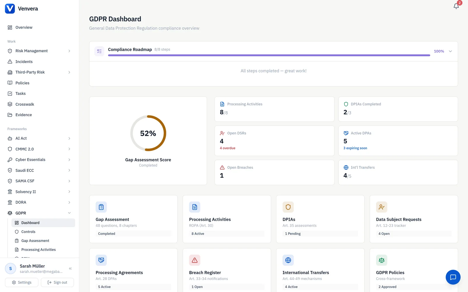 / One register - every processing activity, DPIA and breach clock