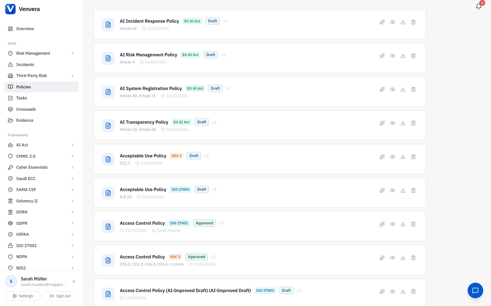 / GOVERNANCE · policies, owners and reporting lines, all current